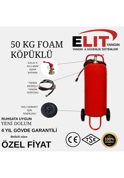 Yangın Söndürme Tüpü 50 Kg Foam Köpüklü Arabalı