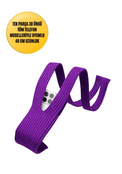 3d Örgü Phone Pocket Tüm Telefonlarla Uyumlu Telefon Askı Kılıfı 40 Cm Kılıf