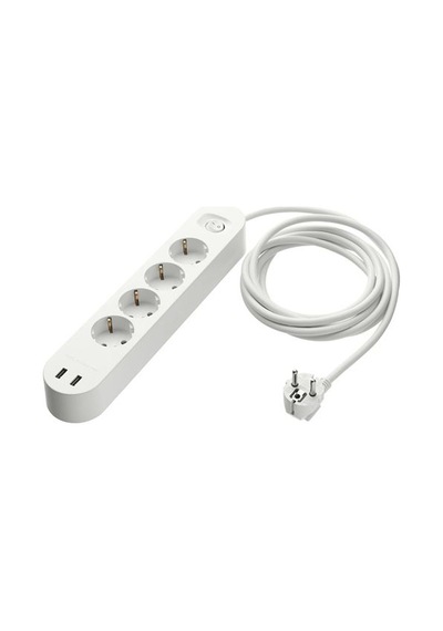 Ikea Koppla 2 Usb Girişli 4'lü Priz, Beyaz, 3 M Diğer