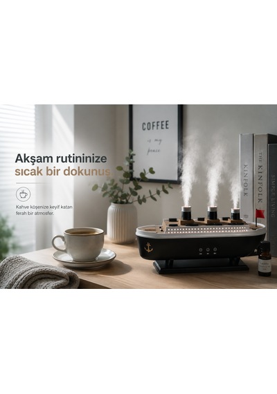 Nivego Titanic Gemi Aromaterapi Kuruluk Önleyici Hava Nemlendiricili 2 Buhar Modlu / 7 Işık Modlu