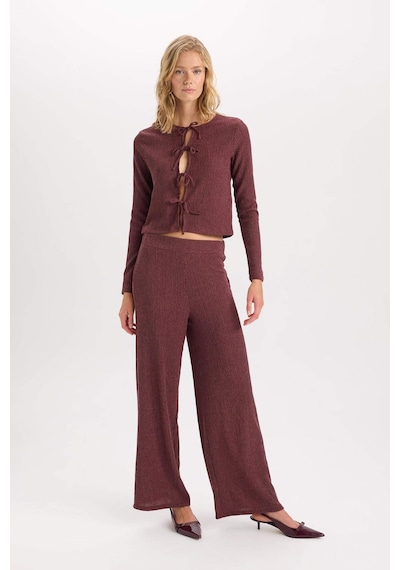 DeFacto Wide Leg Geniş Bol Paça Esnek Belli Basic Düz Bürümcük Pantolon D6300AX24AUBR115