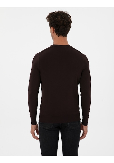 Pierre Cardin Erkek Koyu Kahverengi Kazak /triko 50315763-vr084 Koyu Kahverengi