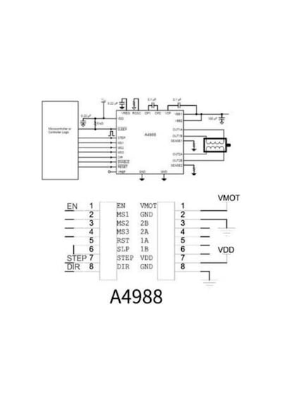 A4988 2A Yeşil Soğutuculu Step Motor Sürücü Kartı 3D Yazıcı/CNC Uyumlu