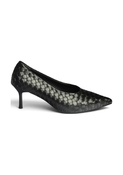 Fox Shoes Z676026009 Siyah Örgü Modelli İnce Topuklu Kadın Stiletto Ayakkabı