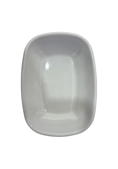 Melamin Kırılmaz Kare Kayık Tabak Küçük Beyaz 11cm 308