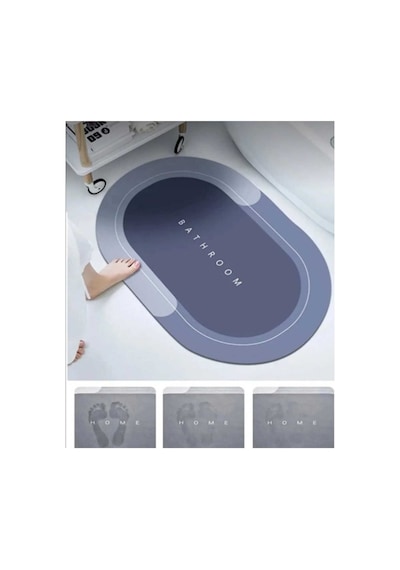 Buççin Online Mağaza Su Emici Paspas Şık Tasarım Abdest Paspası Kaymaz Taban Diyatom 40 60 Cm Oval Paspas Kauçuk Orta 6 Çok Renkli