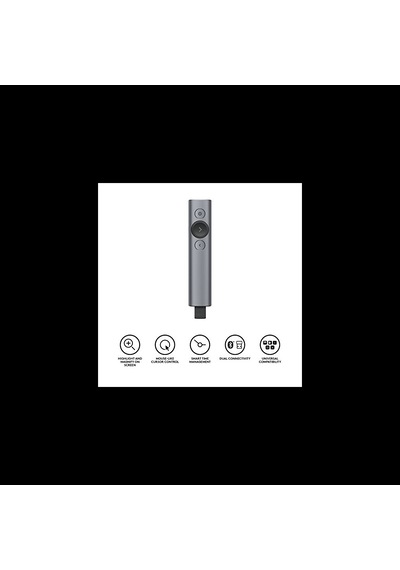 Logıtech 910-004861, Spotlight Wireless Presenter, Sunum Cihazı Gri
