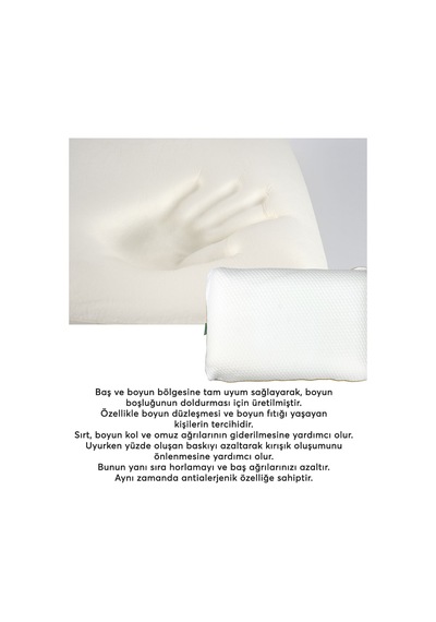 BedLine Visco Slim Comfort Yastık 39 58 13 Cm Beyaz