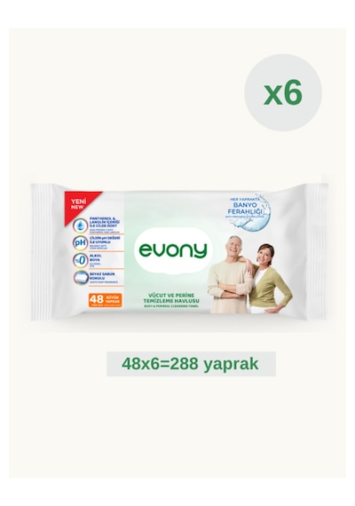 Vücut Ve Perine Temizlime Havlusu 48 Büyük Yaprak 6 Adet Diğer