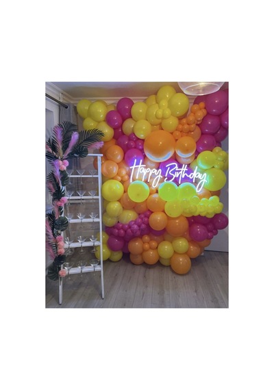 Pastel Turuncu Sarı Ve Fuşya Balon Zinciri 100 Adet Mix
