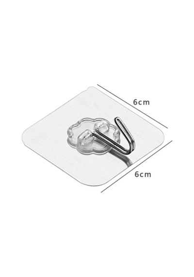 8 Adet 6 X 6 Cm Şeffaf, Kendinden Yapışkanlı, Kancalı Suya Dayanıklı, Çok Amaçlı, Güçlü Askı Gri Diğer