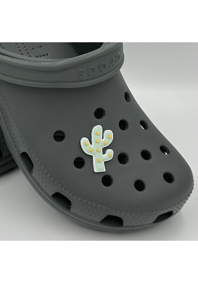 Crocs Terlik Süsü Ve Aksesuarı , Çanta Süsü Jibbitz Kaktüs 03 Görsel Figür Aksesuar Mint-sarı-beyaz