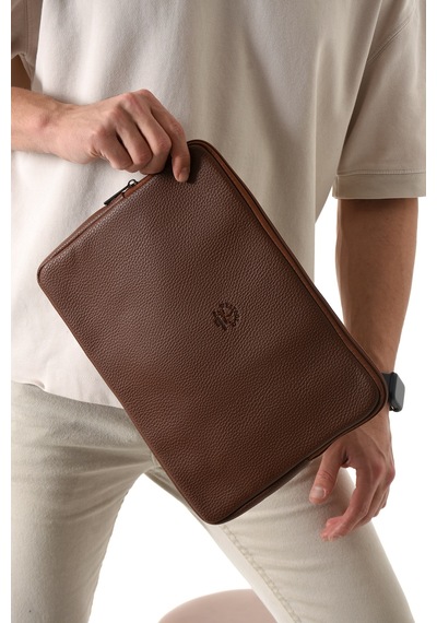 Westpolo Vegan Deri Unisex Laptop, Evrak Çantası - 6077 Taba