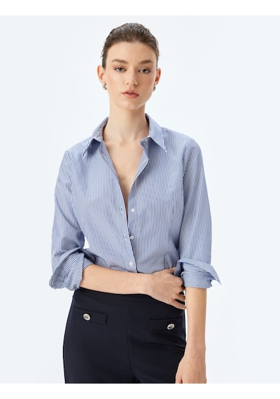 Koton Klasik Yaka Uzun Kollu Slim Fit Gömlek Lacivert Çizgili 5sak60041uw Lacivert Çizgili Koton Klasik Yaka Uzun Kollu Slim Fit Gömlek Lacivert Çizgili 5sak60041uw Lacivert Çizgili