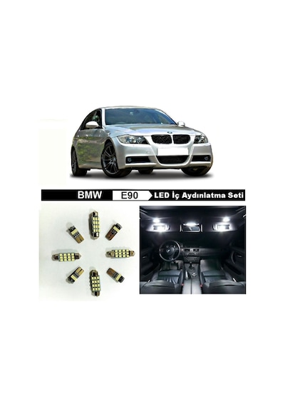 Megamarket06 Bmw E90 Beyaz Led Iç Aydınlatma Ampul Seti 316i 320i 320d