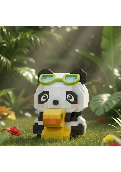 Mey İthalat Lz-8634 Ördekli Panda 190 Parça Block Oyuncak-mini Poşet