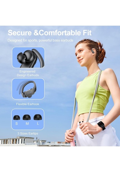 Ayrex Kulak Tomurcukları Kablosuz Kulaklıklar Bluetooth 5.3 Hifi Stereo Koşu Kulaklıkları 68 Saat Çalma Süresi Sp