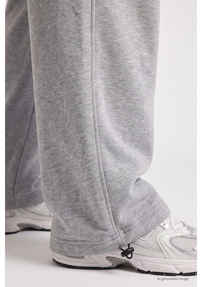 TOMMYLIFE Gri Melanj Lastikli Erkek Baggy Eşofman Alt - 82200 GRİ MELANJ