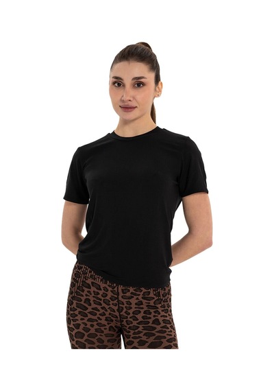 Inguz Sırt Bağlamalı Modal Yoga T-shirt SIYAH