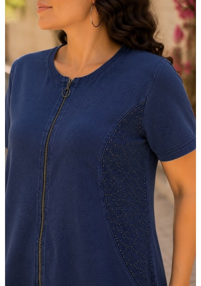 Cedy Denim Cedy Denım - Büyük Beden - Kadın Fermuarlı Taş Ve Dantel Detaylı Vintage Elbise C409 Lacivert Cedy Denim Cedy Denım - Büyük Beden - Kadın Fermuarlı Taş Ve Dantel Detaylı Vintage Elbise C409 Lacivert