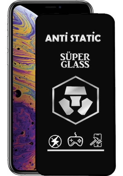 Apple Uyumlu   iPhone XS Tam Kaplayan Anti Statik Dayanıklı Süper Cam Ekran Koruyucu