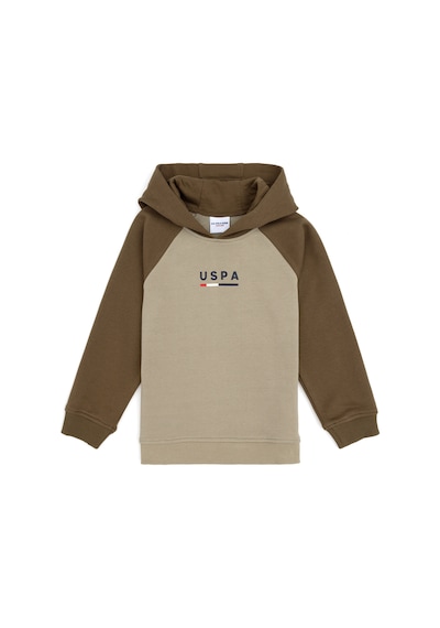 U.S. Polo Assn. - Erkek Çocuk Açık Haki Kapüşonlu Sweatshirt 50293495-VR183