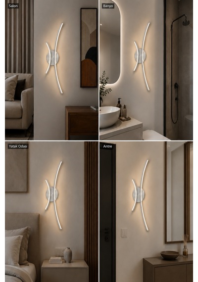 Yumi Modern Led Duvar Apliği Günışığı Gri