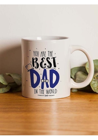 Mor Mürekkep Best Dad Baskılı Babalar Günü Kupa