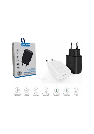Samsung Galaxy A72 Uyumlu Android Type-C Ultra Hızlı Şarj Cihazı / Şarj Aleti 22.5W 3.0 Amper (Şarj Başlığı Adaptör)