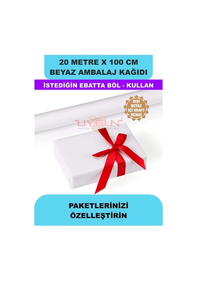 100 Cm X 20 Metre Bobin Beyaz Ambalaj Kağıdı Çift Yönlü, Ev Eşyası, Çeyiz, Hediye, Ürün Paketleme 20 Adet