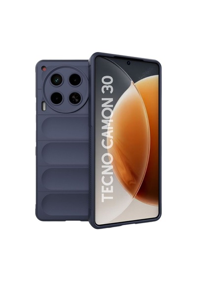 Tecno Camon 30 4G Uyumlu Silikon Kılıf - Kamera Korumalı Esnek Airbag Kapak - Lacivert