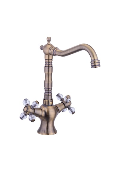 İsaoğlu Yapı Antik Gold Mutfak Bataryası Eskitme Mutfak Musluğu Komple Pirinç Vintage Model Gold