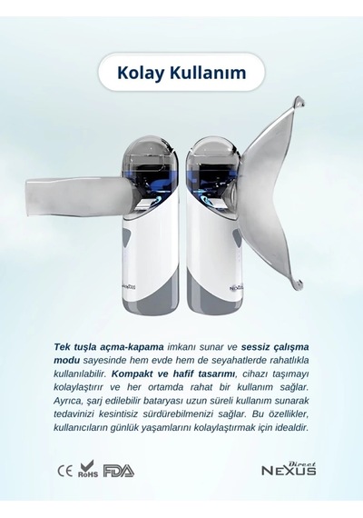 Mey İthalat Nexus Taşınabilir Mesh Hava Makinesi Nebulizatör