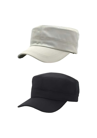 Uniquetrenders Unisex Pamuklu Castro Şapka 2 Adet Bej Siyah Bej - Siyah