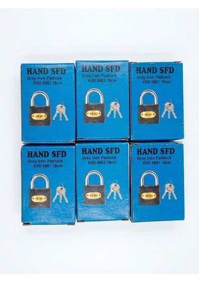 Hand Sfd 6 Lı Anahtarlı 38mm Siyah Demir Asma Kilit