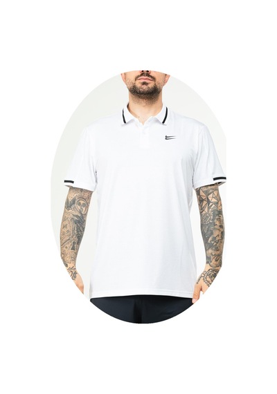 Nike Ef-4481 Erkek Battal Polyester Mesh Polo Yaka T-shirt Beyaz