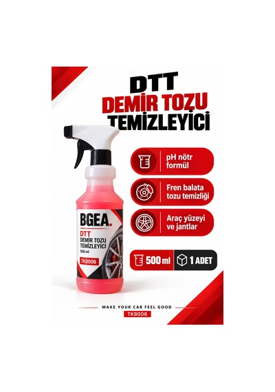 Bgea Dtt Demir Tozu Temizleyici Sprey 500 Ml Ph Nötr Jant Ve Araç Yüzey Temizleyici