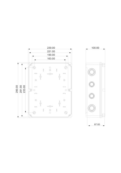 Yavuz Buat Kutusu, Bağlantı Kutusu,dağıtım Kutusu Ip65 Su Geçirmez 230 X 290 X 100 Mm Muhafaza Kutusu Poli 032-2923