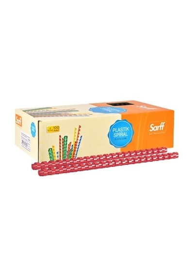 Teknomeda Sarff 10Mm.Kırmızı Delux Plastik Spiral 100 Adet
