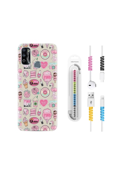 Infinix Hot 9 Play Kılıf Kablo Koruyuculu Donut Flamingo 1415