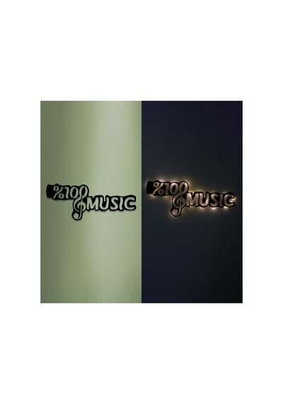 Led Işıklı %100 Music Müzik Temalı Tablo Duvar Dekorlu Gece Lambası Sarı - 737259961 Sarı