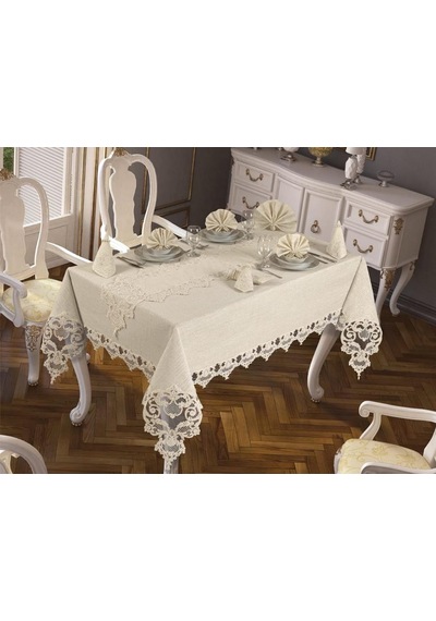 Duru Masa Örtüsü 160X260 Cm 26 Parça Krem (541547010)
