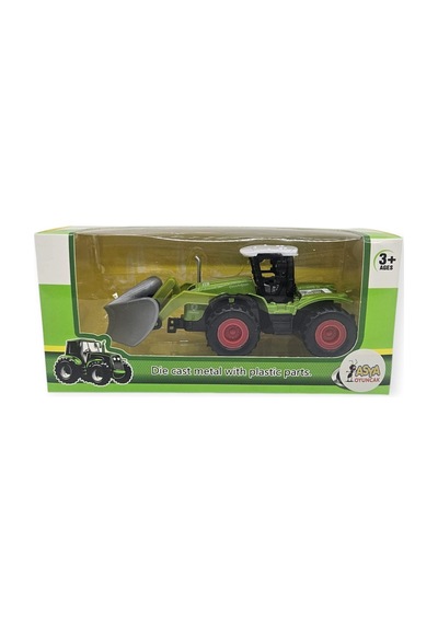 Farm Mini Oyuncak Traktör - 14 Cm Kar Küreme Ve Dozer Bıçaklı Çiftlik Aracı