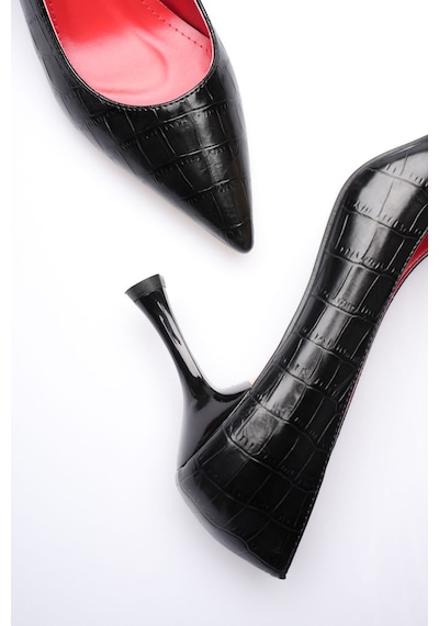 Alewomen Siyah Krokodil Desenli Deri Alçak 8 Cm Topuk Shoper Stiletto Topuklu Kadın Ayakkabı Siyah Kroko Alewomen Siyah Krokodil Desenli Deri Alçak 8 Cm Topuk Shoper Stiletto Topuklu Kadın Ayakkabı Siyah Kroko