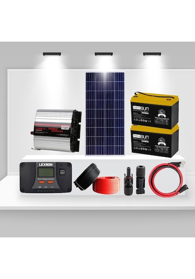 Mini Bağ Evi İçin 170w Güneş Paneli Ve 1200w İnverterli Solar Enerji Paketi