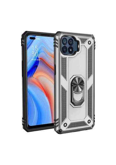 Teleplus Oppo Reno 4 Lite Kılıf Vega Tank Koruma Standlı Yüzüklü Mıknatıslı