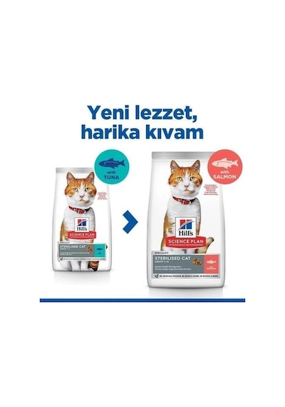 Hill's Science Plan Somonlu Kısırlaştırılmış Yetişkin Kedi Maması 13 KG + 2 KG Mama