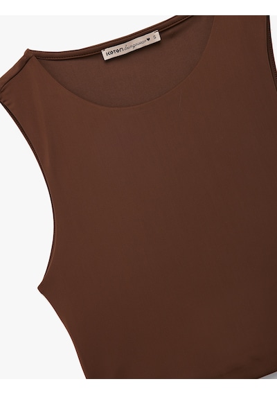Koton Skinny Bisiklet Yaka Kolsuz Crop Top Koyu Kahverengi 5slk90040mk Koyu Kahve Koton Skinny Bisiklet Yaka Kolsuz Crop Top Koyu Kahverengi 5slk90040mk Koyu Kahve