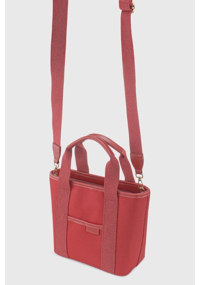 Housebags Kadın Kırmızı Çift Saplı Kanvas Tote Bag 246 Kırmızı