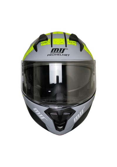 Motoanl Motosiklet V2 Güneş Vizörlü Çene Açılır Kask Neon Gri